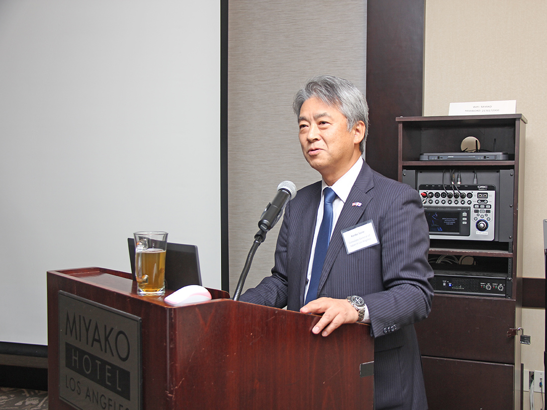 日本の南カリフォルニア地域経済への貢献を強調した曽根総領事。