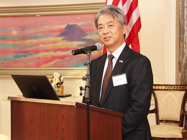「カリフォルニアにおける水素インフラの普及を、JBAや日系アメリカ人関連団体、在サンフランシスコ日本総領事館などと協力しながら推進していきたい」と力強く語った、曽根総領事。