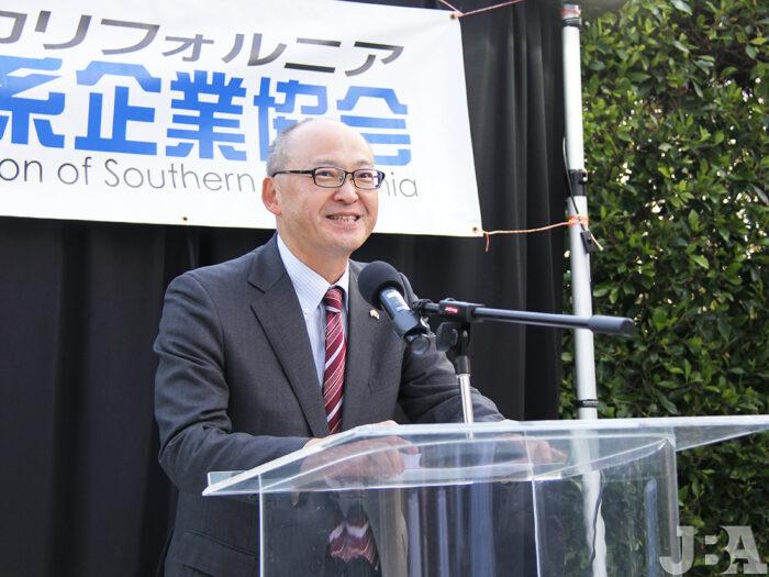 レセプションではスピーチと共に司会を務めた山本・2023年度JBA会長。